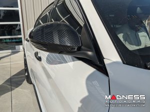 Alfa Romeo Giulia Mirror Covers - Carbon Fiber - Full Replacements - Alfa Romeo Theme